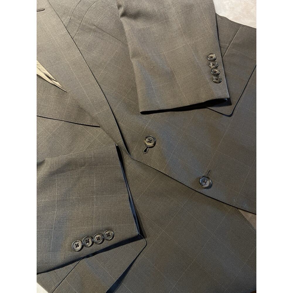 Vtg Hart Schaffner Marx 42R 34x29 Taupe Brown Plaid Classic Suit Viracle - Picture 9 of 16